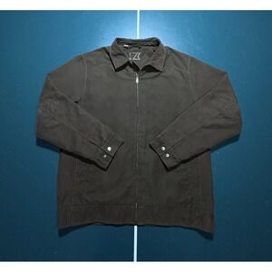 Vintage Harrington Jacket Mens XL Chocolate Brown Faux Suede Bomber Polo Style